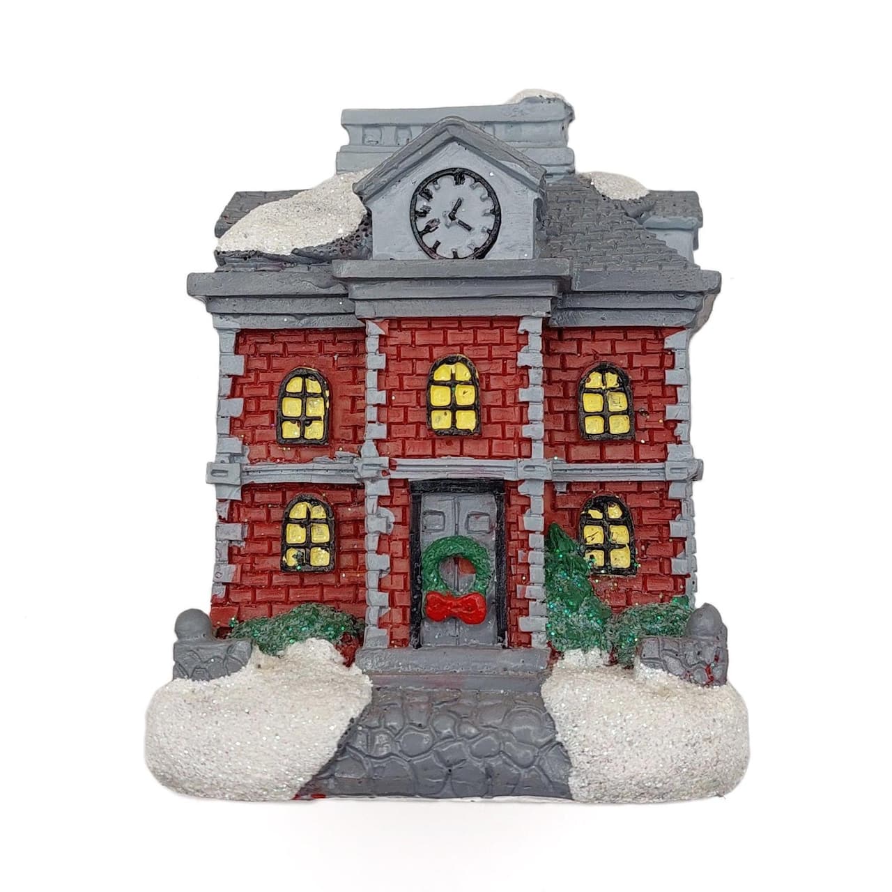 Wizardi 3" Christmas Village Town Hall Tabletop Decoration